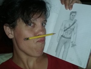 I told you I had a mediocre drawing/art talent and could hold stuff between my lip and nose. Well, here you go. Proof! 