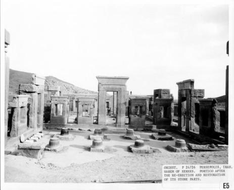 Xerxes Harem at Persa, stonework restoration